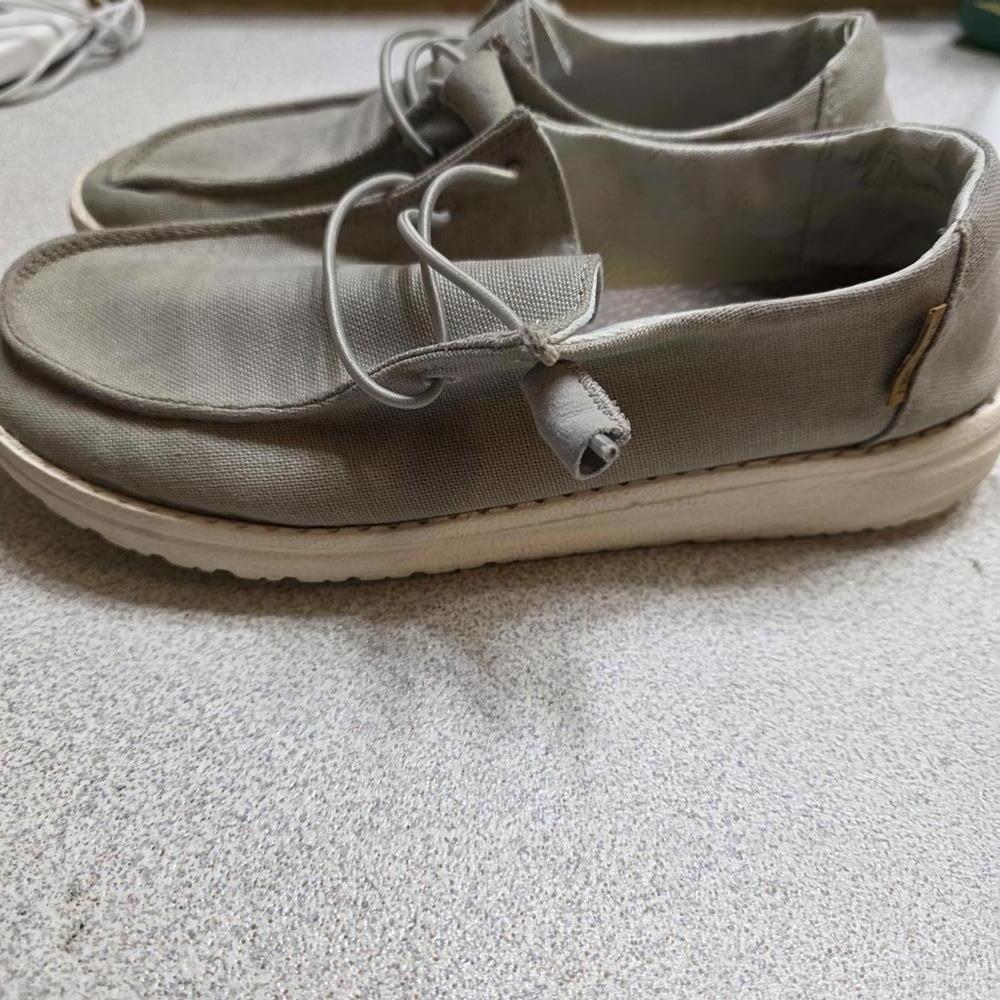 Hey Dudes Chambray Light Grey Wendy Casual Slip-On Shoes Size 7 - Picture 3 of 7